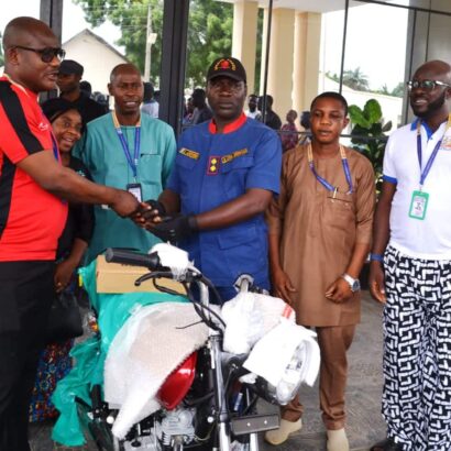 Bishop fulfills pledge, presents Motorcycles to Boost University Security