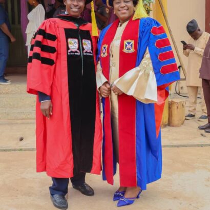 ACU Vice-Chancellor Attends EKSU Convocation as Registrar Bags Ph.D